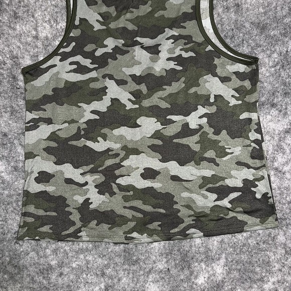 Lucky Brand Camo Green Tank Top Shirt Womens L Top Soft Lounge Casual Athleisure - Picture 10 of 11